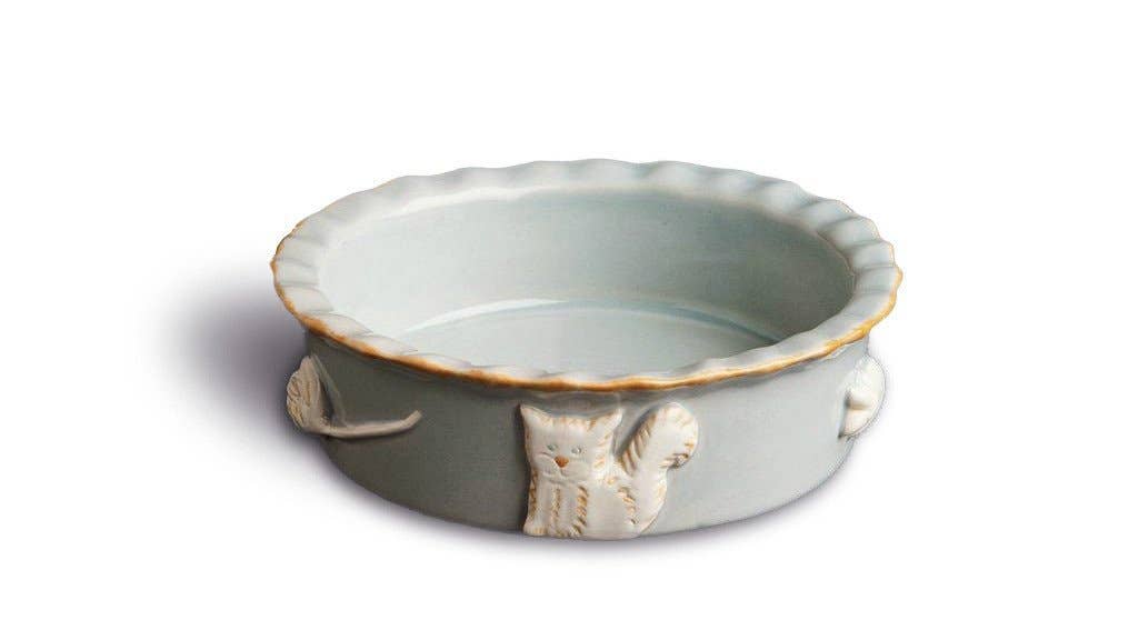 Carmel Ceramica CAT Food And Water Bowl - *French Grey*