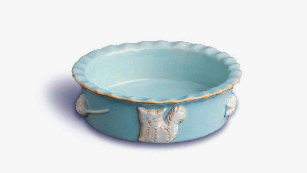 Carmel Ceramica CAT Food And Water Bowl - *Sky Blue*