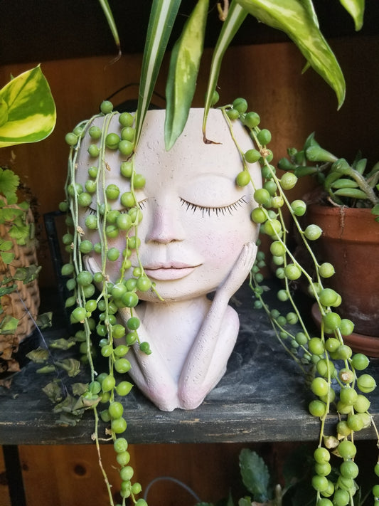 PRECIOUS FEMALE FACE PLANTER POT