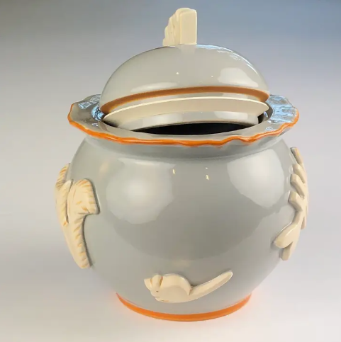 Carmel Ceramica CAT Treat Jar - "French Grey"