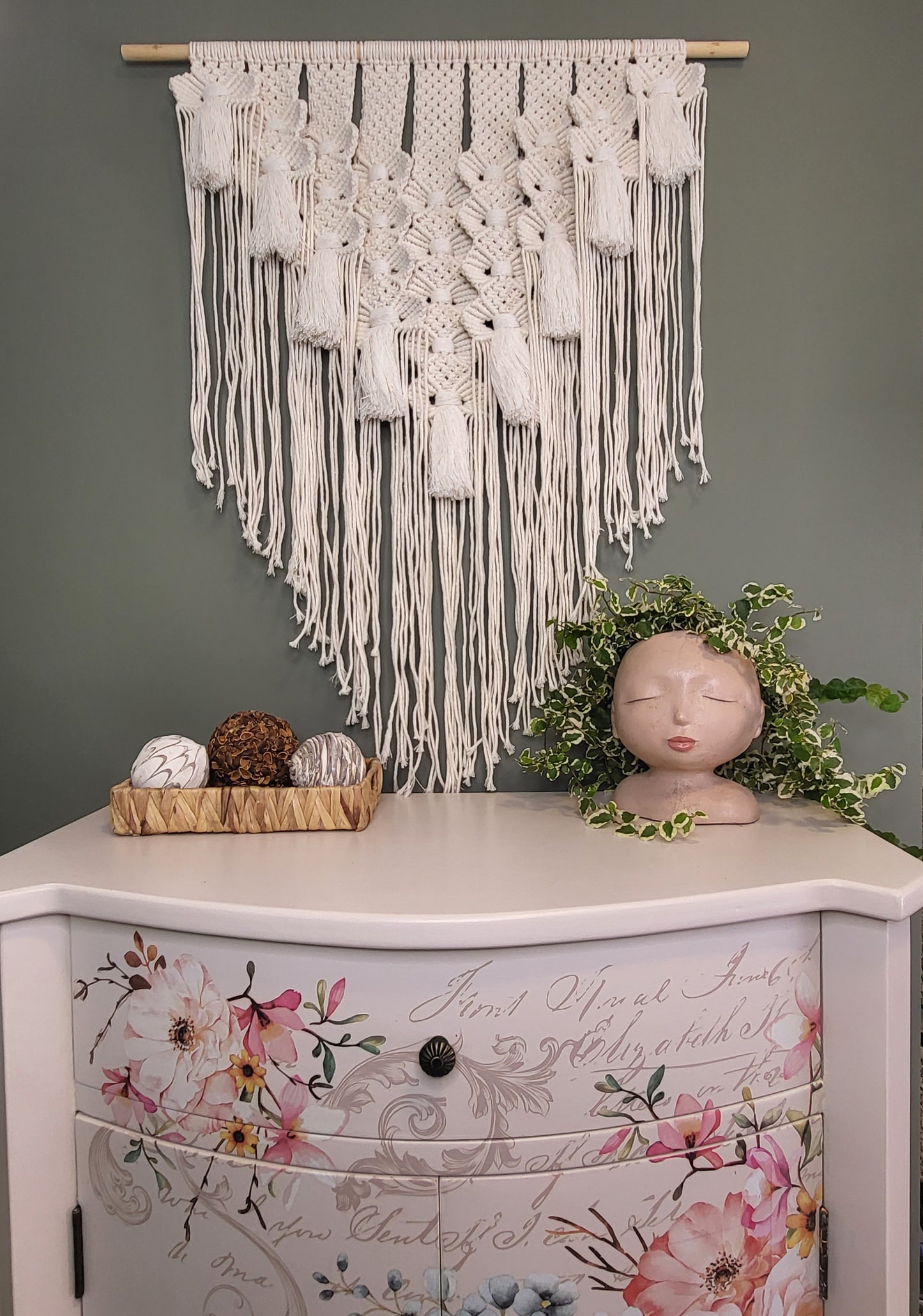 Handmade by HILARY  -  Happy Trails  -  Macramé Wall Hanging - Made in USA