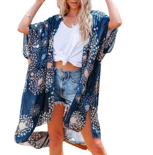 Bohemian Chiffon Printed Kimono