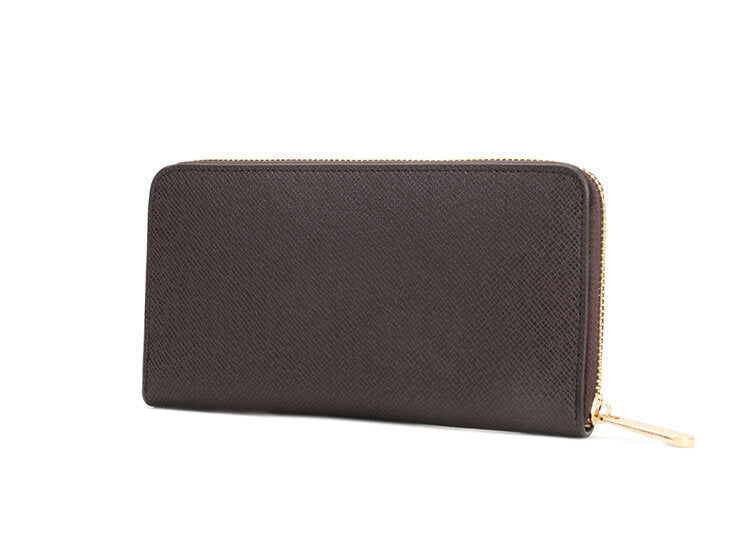 Men Clutch Bag Fashion Leather Long Purse Double Zipper Business Wallet Black Brown Male Casual Handy Bag