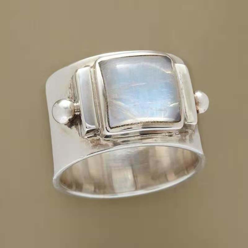 Vintage Moonlight Ring .925 Sterling Plated Alloy Ring