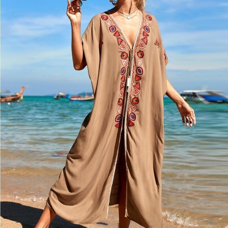 Long Cardigans Boho Floral Beach Cover Up