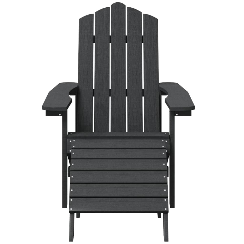 Patio Adirondack Chair with Footstool in Anthracite
