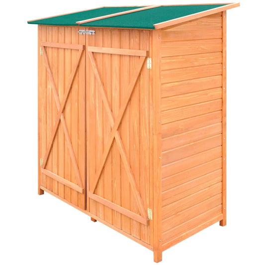 Wooden Lean-To Garden Shed with Table