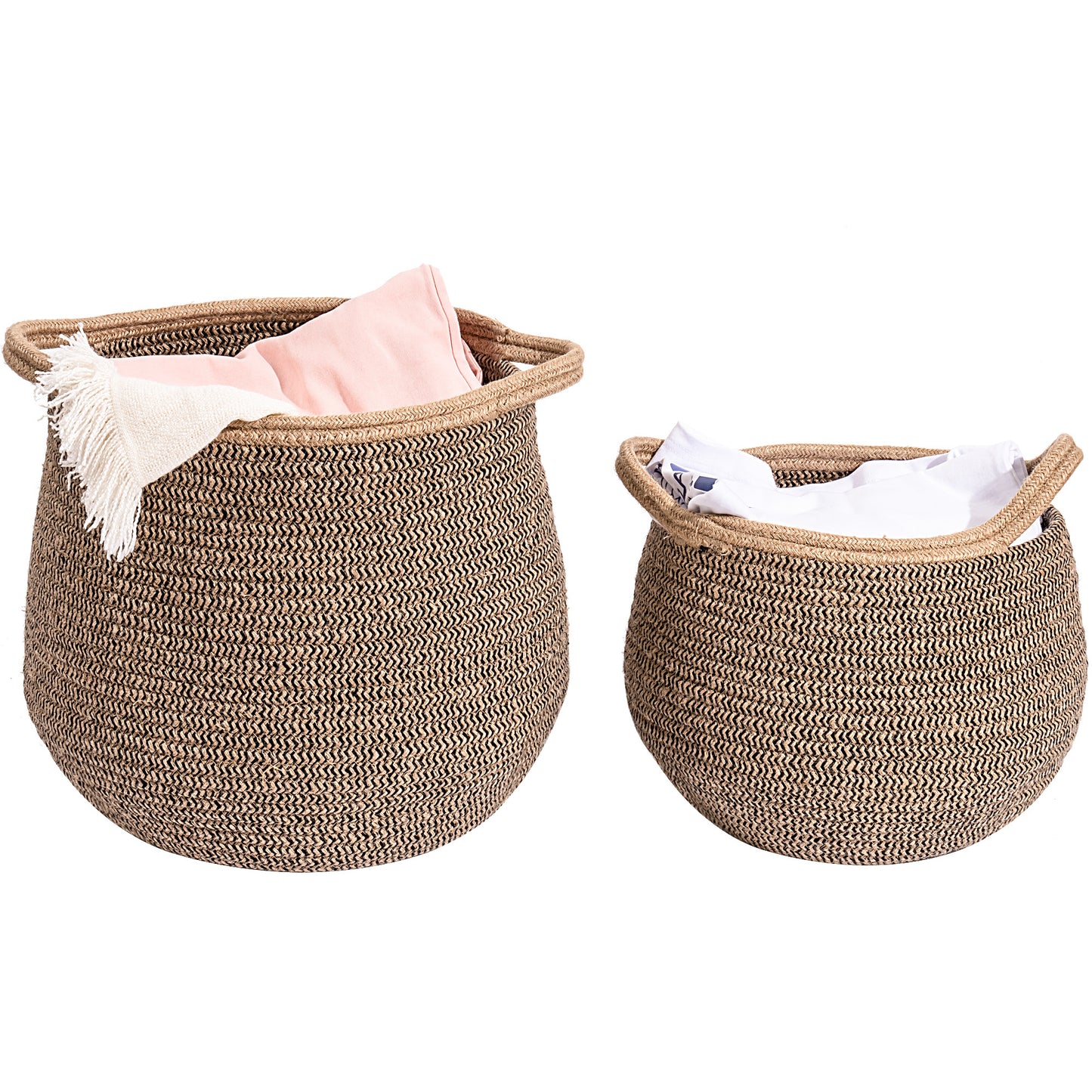 Cotton Linen Laundry Basket 2 pc. Set