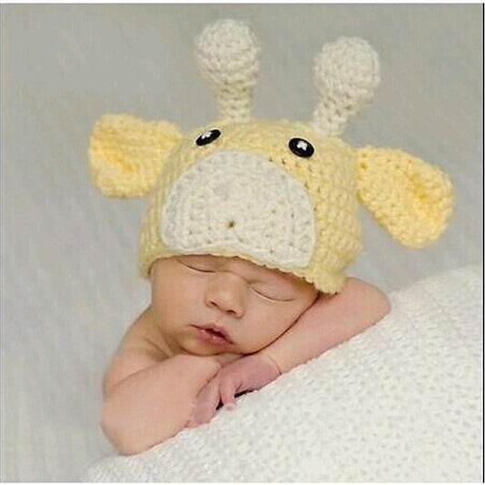 Baby Crochet Earflap Yellow Hat - Newborn