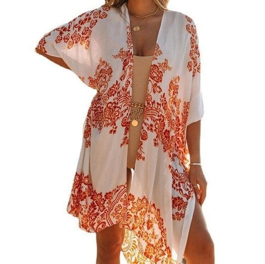 Bohemian Chiffon Printed Kimono