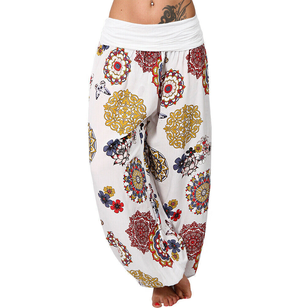 New Digital Printing Long Wide Leg Pants Casual Pants Harem Pants