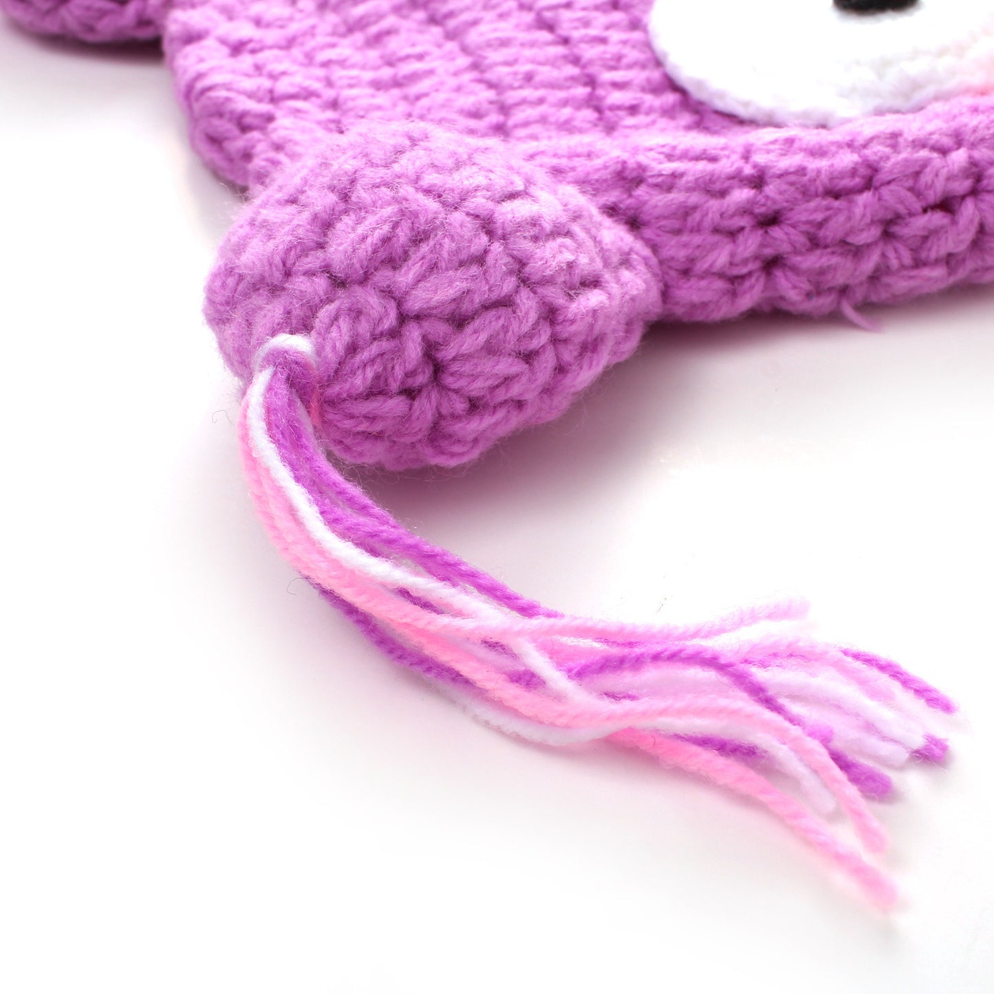 Hand-Knit Pink Owl Wool Hat - Newborn