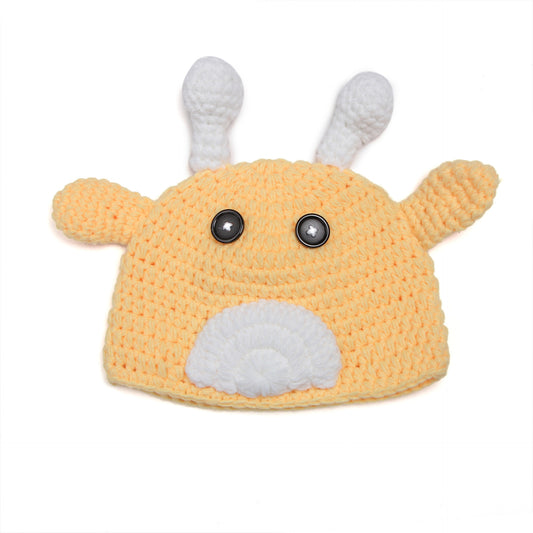 Baby Crochet Earflap Yellow Hat - Newborn