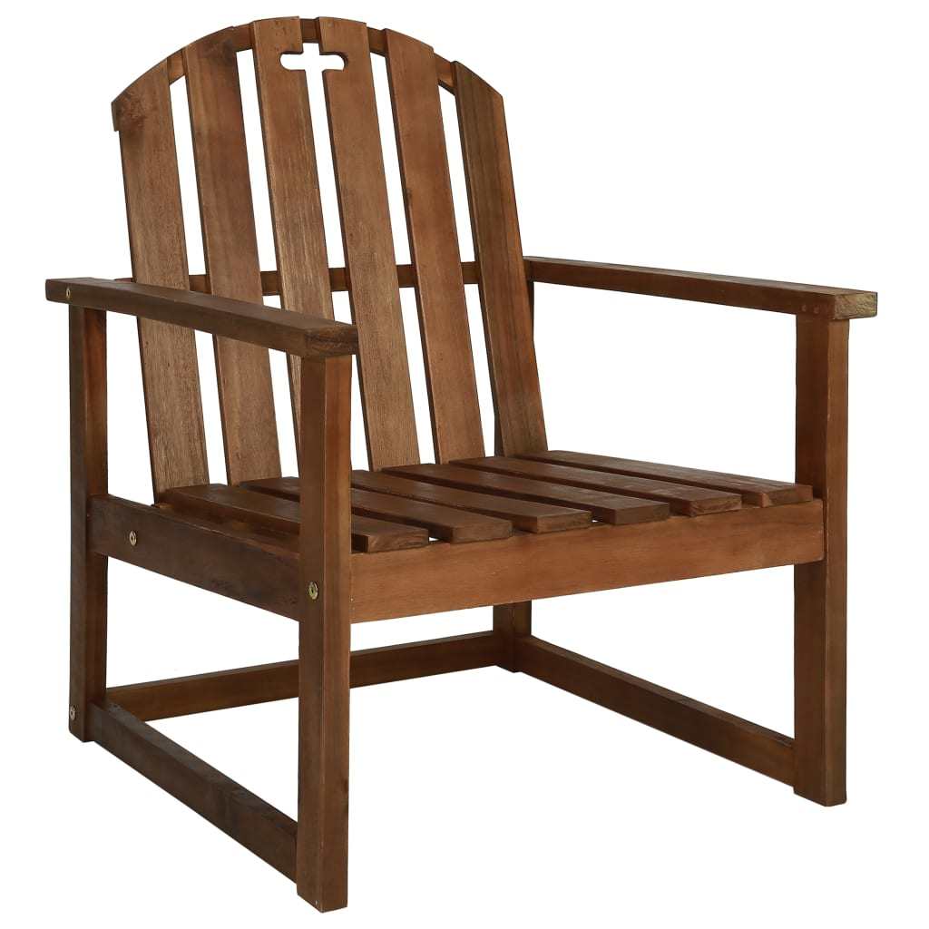 Solid Acacia Wood Garden Chairs - Set of 2