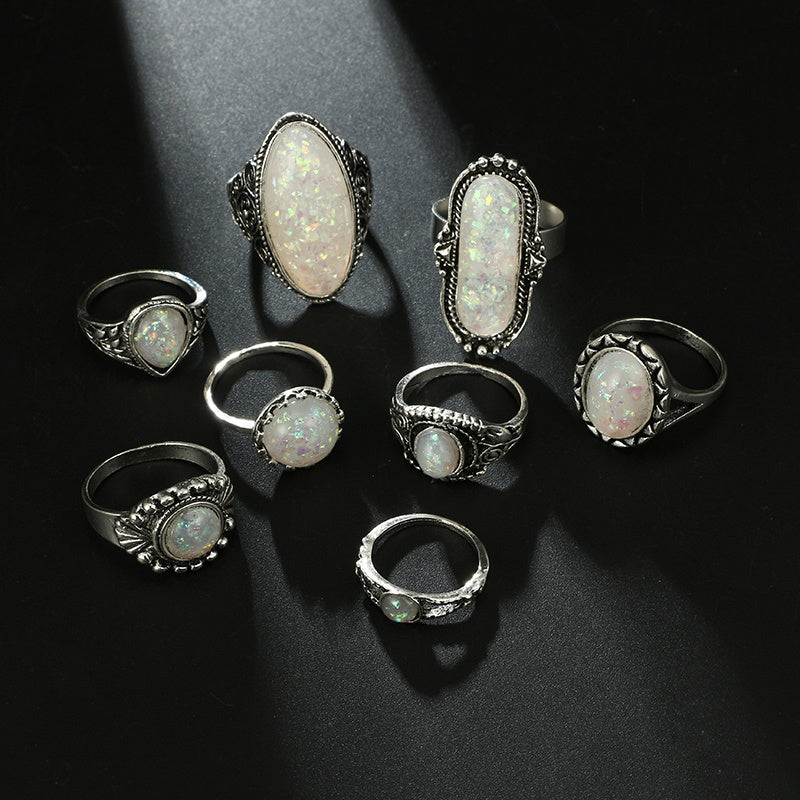 Set of Vintage -look Opal Costume Rings