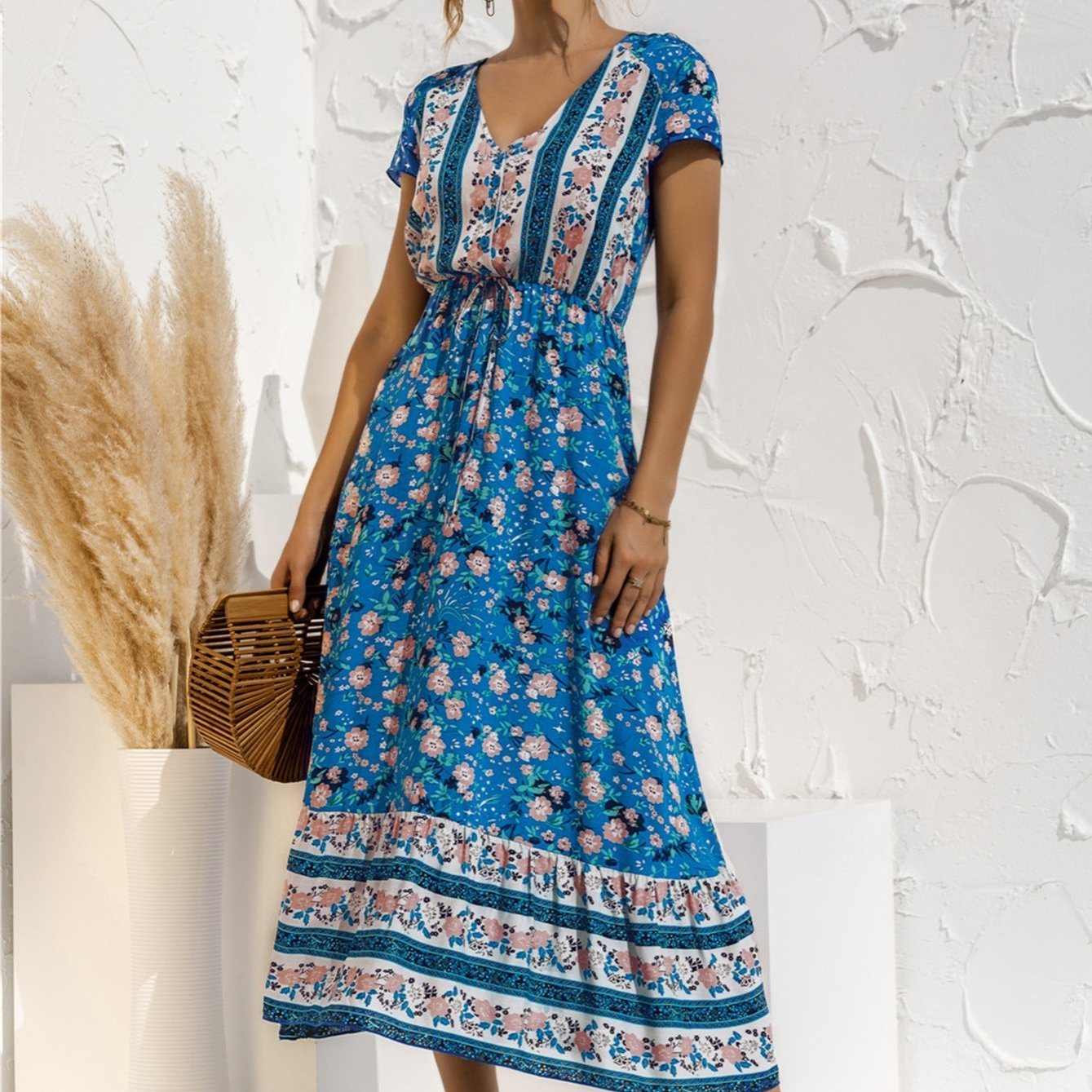 Italian Countryside Short Sleeve Summer Dress -Various Prints