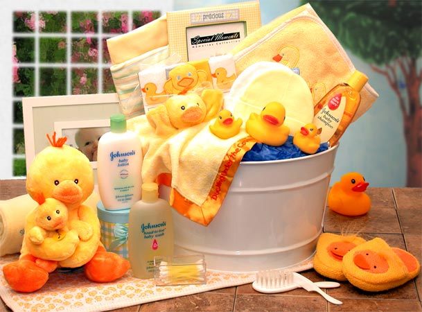 Bath Time Baby New Baby Basket-Yellow (Large)