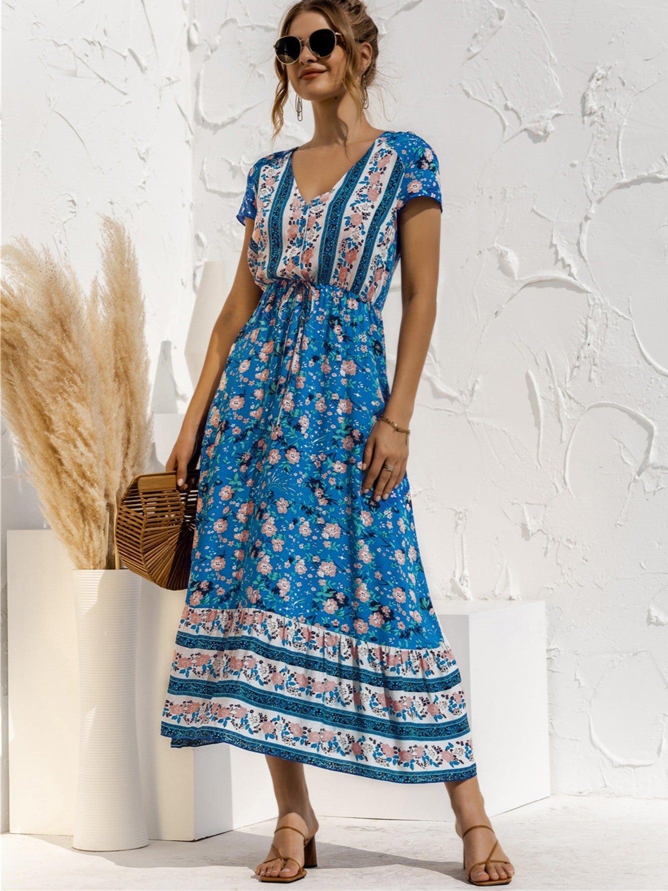 Italian Countryside Short Sleeve Summer Dress -Various Prints