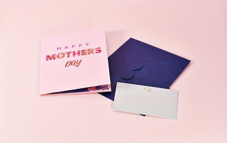 1pc Creative Happy Mother's Day Greeting Card; 3D Blessing Card Paper Carving Best Mom Ever Thank You Card