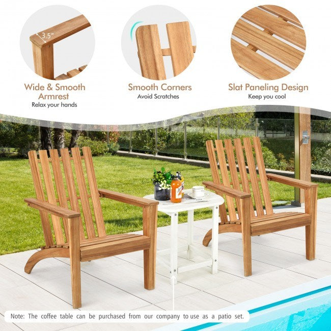 Patio Acacia Wood Adirondack Armchair