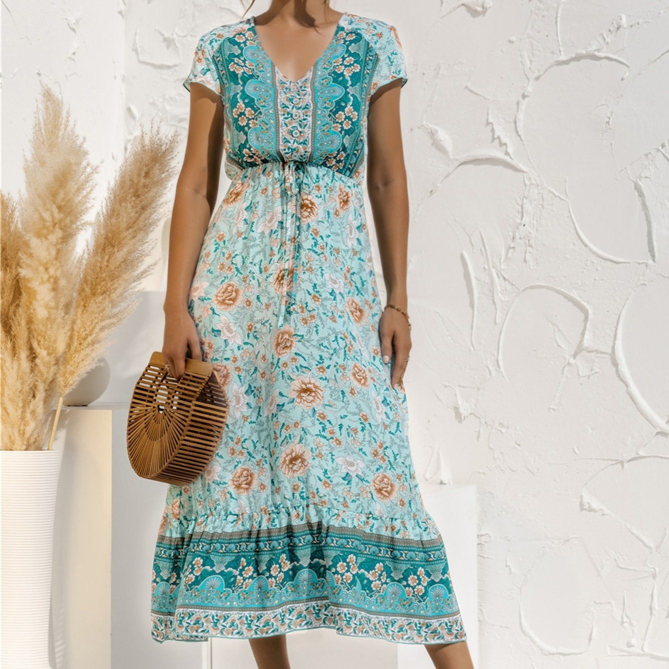 Italian Countryside Short Sleeve Summer Dress -Various Prints