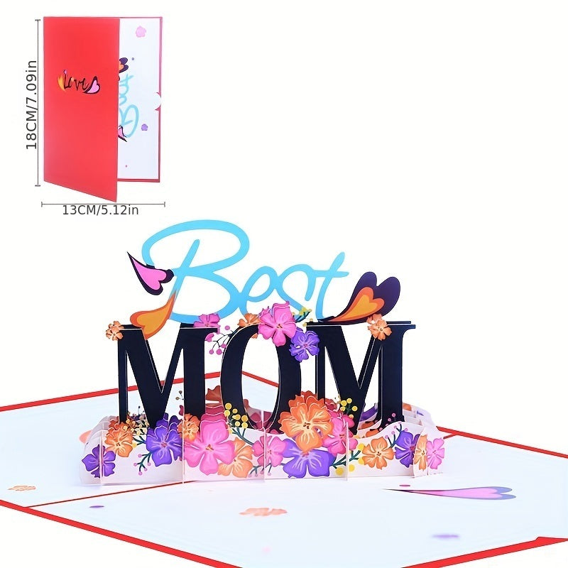 Best MOM Greeting Card; With Blank Envelope And Message Card