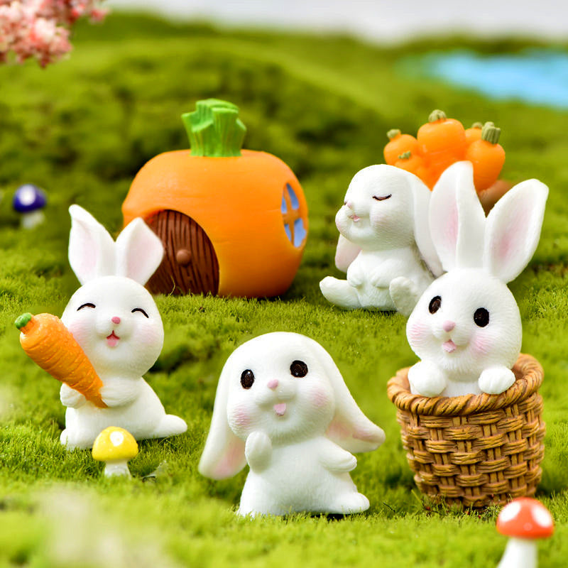 4pcs Little White Rabbit Table Decoration