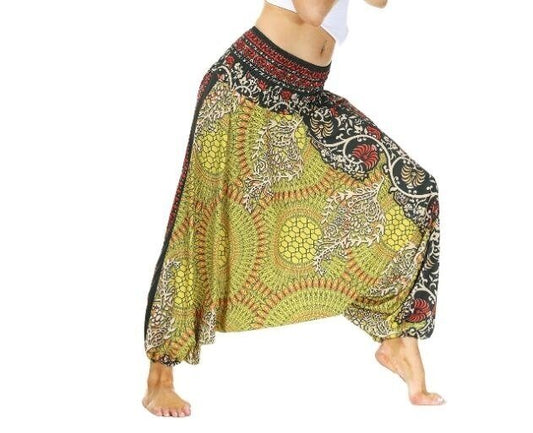 Boho Floral Print Harem Yoga Pants