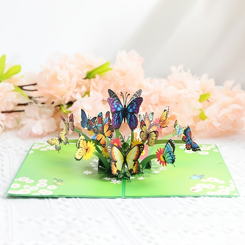 2pcs 3D Butterfly Greeting Card for mother's day; gifts for mom and wife