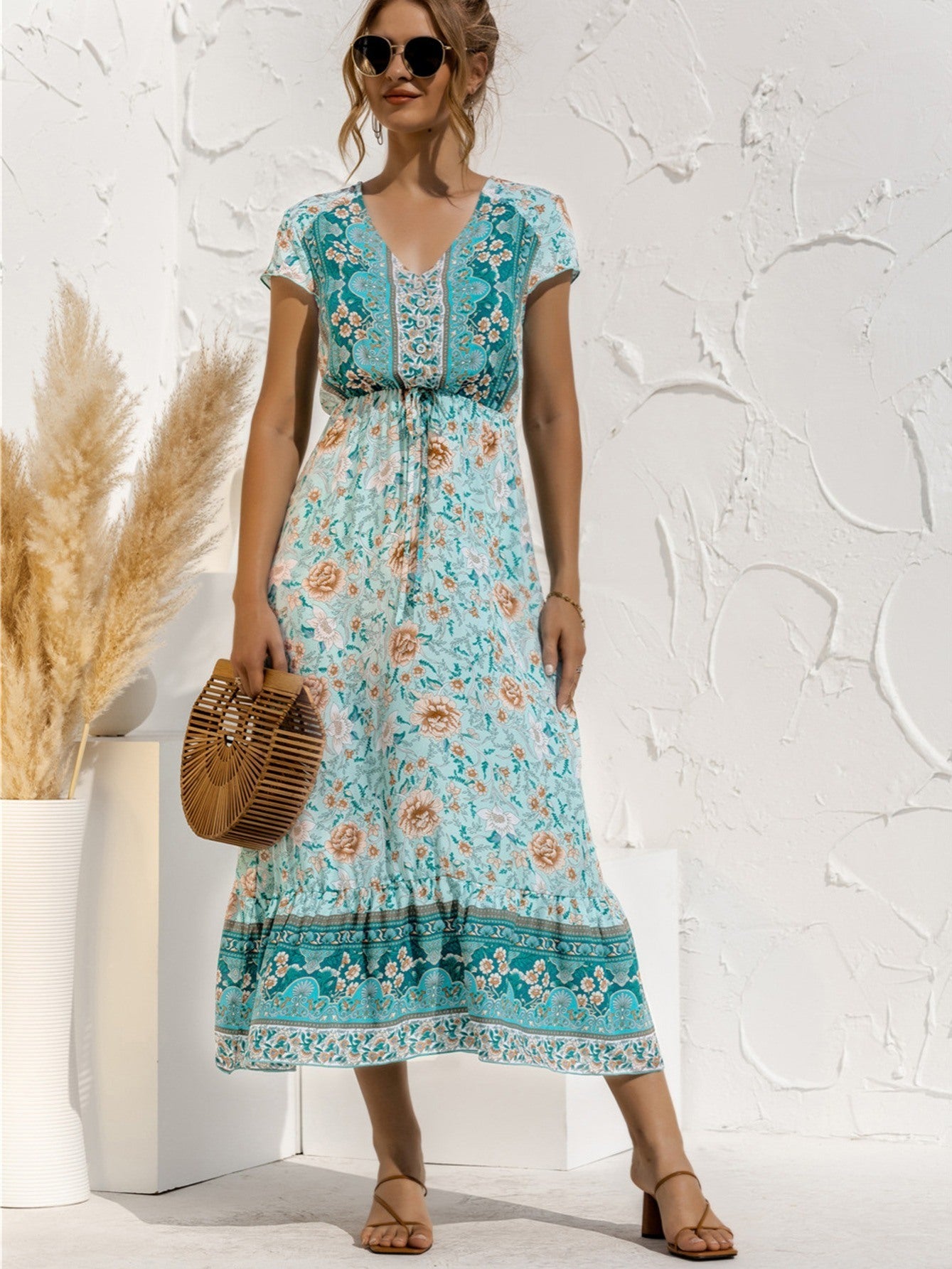 Italian Countryside Short Sleeve Summer Dress -Various Prints