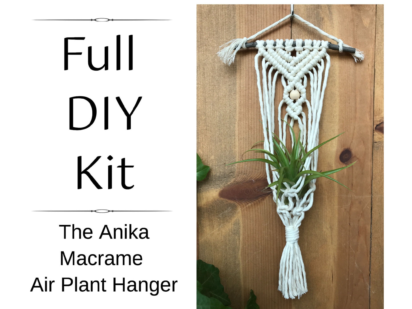 DIY Macrame Air Plant Hanger Kit - The Anika - with Video Tutorial