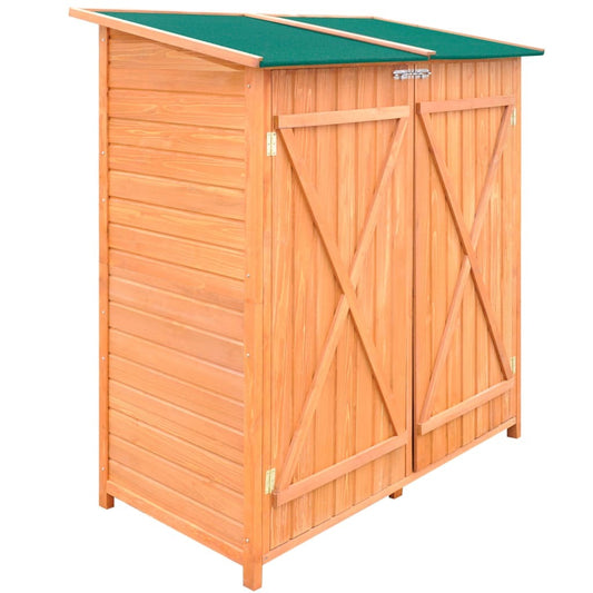 Wooden Lean-To Garden Shed with Table