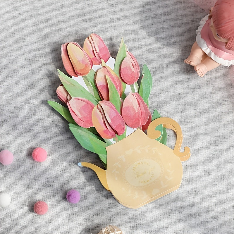 3D Tulip Flower Greeting Card