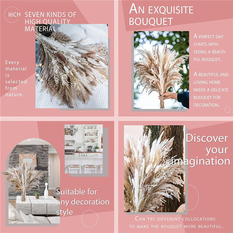 60/62/76/80/85/100pcs Boho Natural Pampas Grass