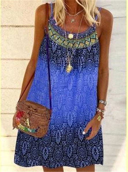 Lovely Print Halter Sun Dress