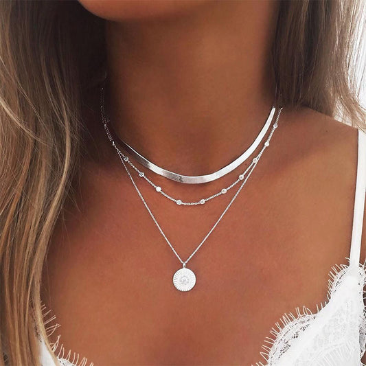 3 in one Choker Necklace .925 Sterling Silver