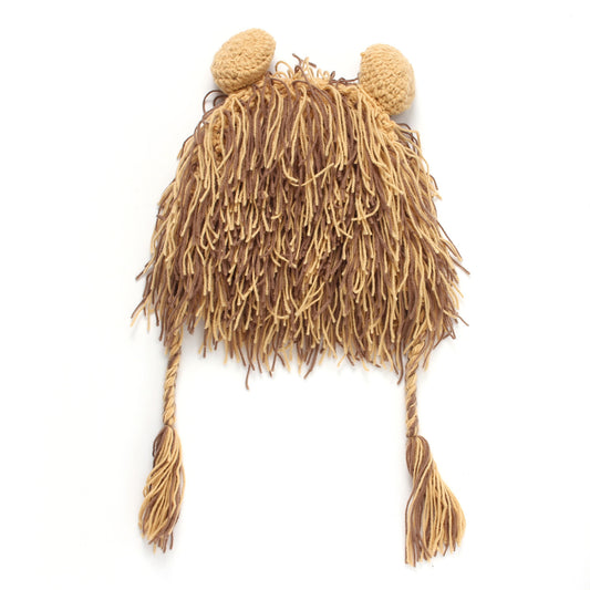 Children's Knitted Hat Hand-Made Wig Lion Wool Hat