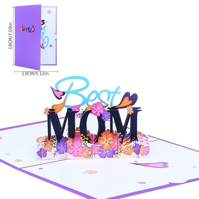 Best MOM Greeting Card; With Blank Envelope And Message Card