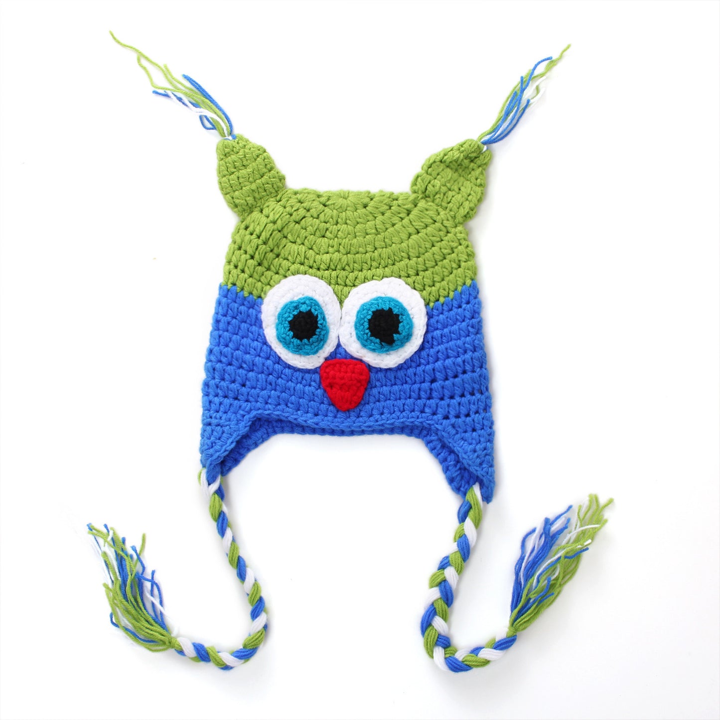 Hand-Knit Owl Wool Hat - Newborn