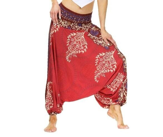 Boho Floral Print Harem Yoga Pants