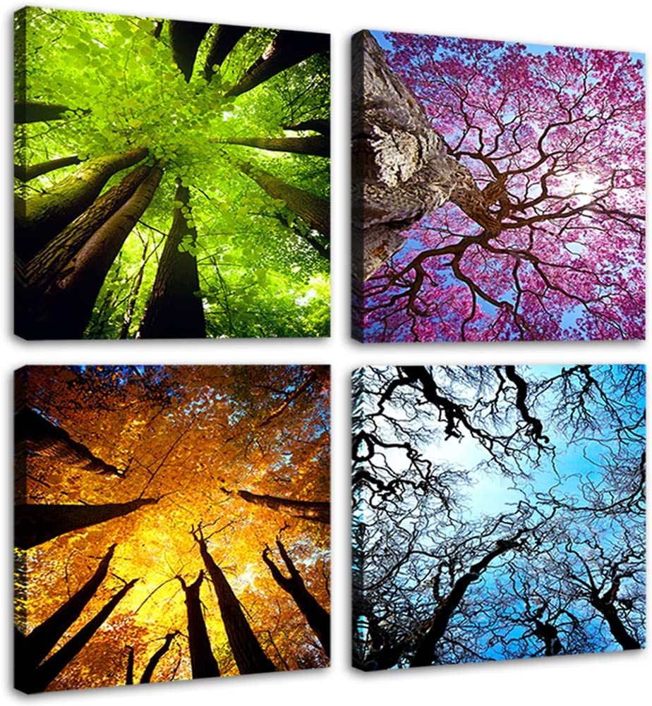 4 Panels Canvas Wall Art - Four Seasons Landscape